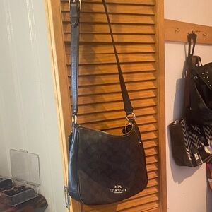 Coach Signature Brown and Black Shoulder Bag